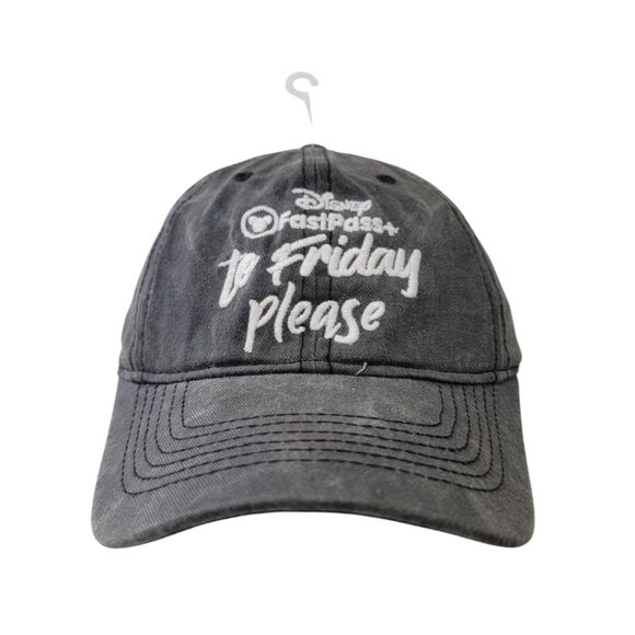 NWOT Authentic Disney Parks FastPass+ "To Friday Please" Gray Adjustable Cap - Picture 1 of 7